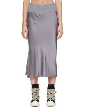 Rick Owens Tower Knee Bias Midi Skirt - Grey