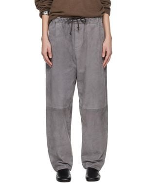 Meta Campania Collective Ed Unlined Drawstring Lamb Suede Pants - Black