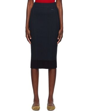 Maison Kitsuné Baby Fox Patch Ribbed Midi Skirt - Black