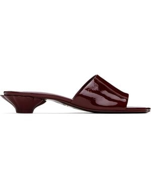 Chloé Burgundy Flower Sandals - Black