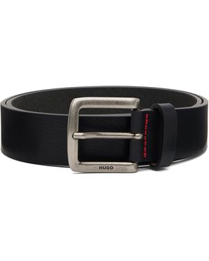 HUGO Ceinture Noire En Cuir Tanné Au Végétal