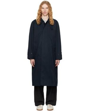 Document Weather-Resistant Ventile Cotton Balmacaan Coat - Black