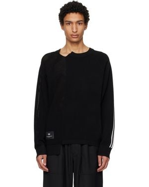 Y-3 Pull Noir En Tricot À Logo