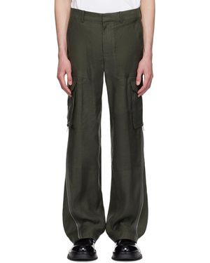 Helmut Lang Khaki Expansion Panel Cargo Trousers - Black