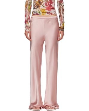 SILK LAUNDRY Pantalon De Détente Coupé Sur Le Biais Rose - Multicolore