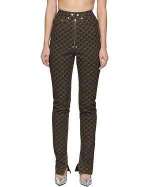 BONBOM Monogram Slit Bottom Jeans - Black