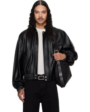Lu'u Dan Blouson Leather Jacket - Black