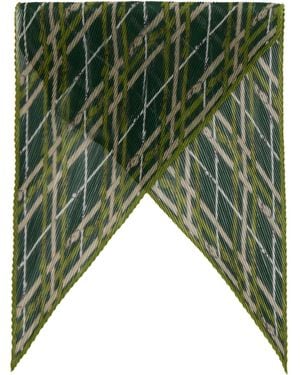 Burberry Belt Check Silk Chiffon Scarf - Green