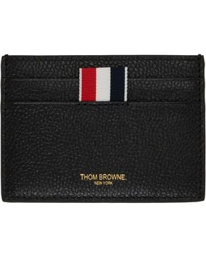 Thom Browne Pebble Grain Single Card Holder - Black