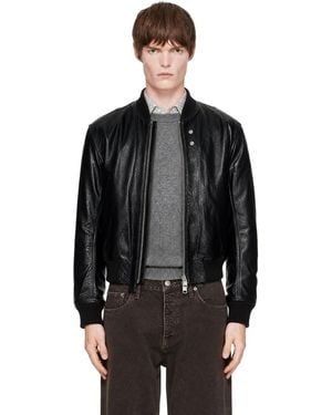 sunflower Blouson Aviateur Noir En Cuir
