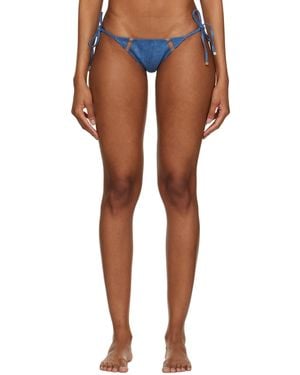 Agent Provocateur Blue Ellah Denim Bikini Bottoms - Multicolour