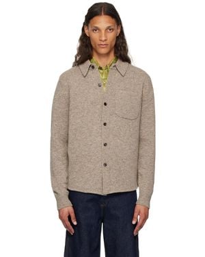 Dries Van Noten グレー スプレッドカラー カーディガン - マルチカラー