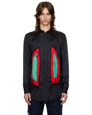 Edward Cuming Chemise Lung Window Bleu Marine - Noir
