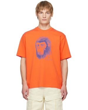A Bathing Ape Pixel Comic Ape Head T-Shirt - Orange