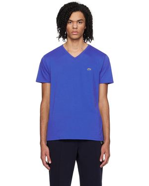 Lacoste ブルー VネックTシャツ