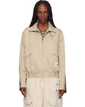 Maison Mihara Yasuhiro Khaki Front Back Combined Zip-Up Jacket - Natural