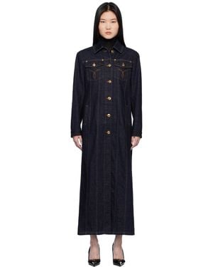 Versace Long Denim Coat - Black