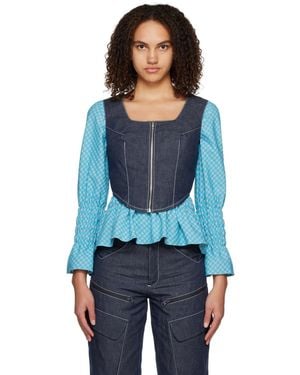 Paria Farzaneh Zip Corset - Blue