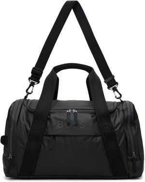 BOSS Logo Canvas Duffle Bag - Black