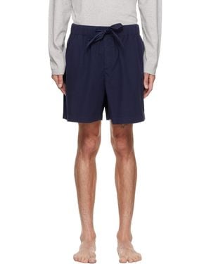 Tekla Poplin Pyjama Shorts - Blue
