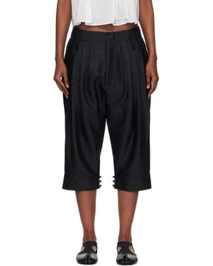 KENZO Paris Tailored Cropped Pleated Trousers - Black