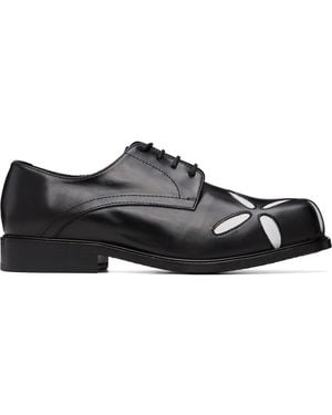 STEFAN COOKE Slashed Square Toe Derbys - Black