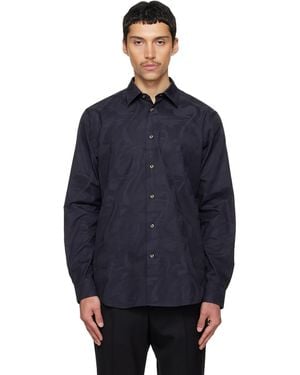 Paul Smith 'Swan' Jacquard Cotton Shirt - Blue