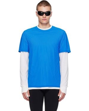 Literary Sport James Perforated Running T-Shirt - Blue
