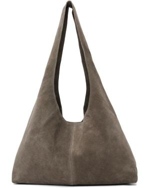 St. Agni Taupe Suede Soft Bag - Brown
