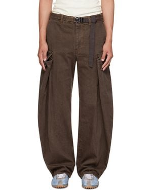 Sacai ブラウン コットン デニム カーゴパンツ
