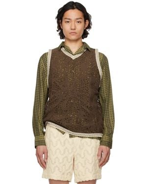 Oas Astrea Orion Crochet Vest - Brown