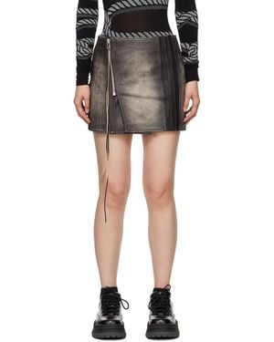 Eytys Ssense Exclusive Rogue Stripe Leather Miniskirt - Black