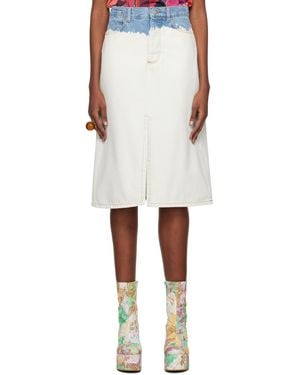 Dries Van Noten Ssense Exclusive Blue & White Shea Denim Midi Skirt - Black