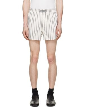 Louis-Gabriel Nouchi Off- Striped Cotton Shorts - White