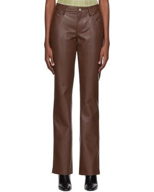 MISBHV Vegan Leather Trousers - Brown