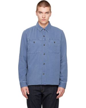 Rag & Bone Chemise De Travail Bleue En Denim Surteint