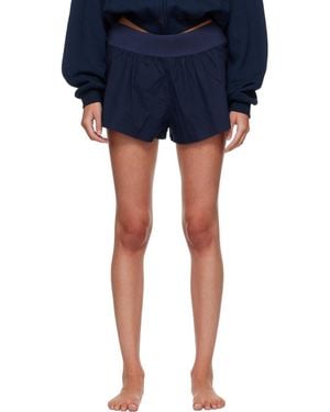 Skims Woven Cotton Flutter Shorts - Blue