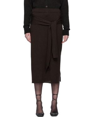 Lemaire Trompe L'Oeil Midi Skirt - Black
