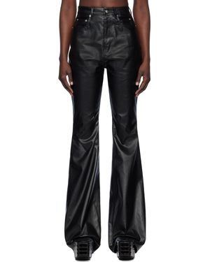 Rick Owens ブラック Hollywood Bolan ブーツカット コーティング ジーンズ