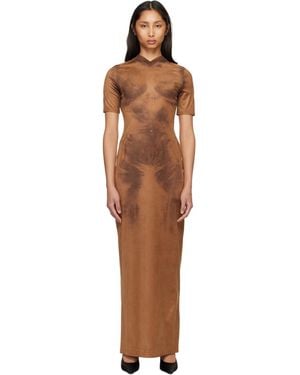 Acne Studios Trompe L'Oeil Faux-Suede Maxi Dress - Black