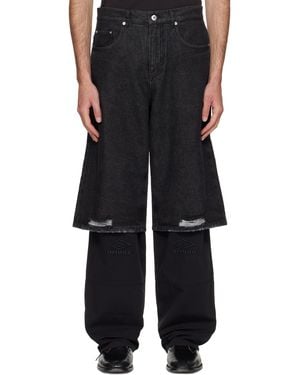 Umbro Pantalon Cargo Noir À Empiècement Superposé