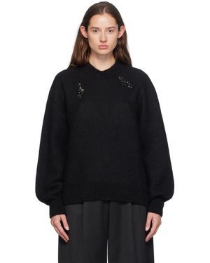 Simone Rocha Pull Noir À Appliqués