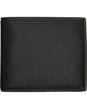 Marni Portefeuille À Deux Volets Noir En Cuir À Piqures Contrastantes