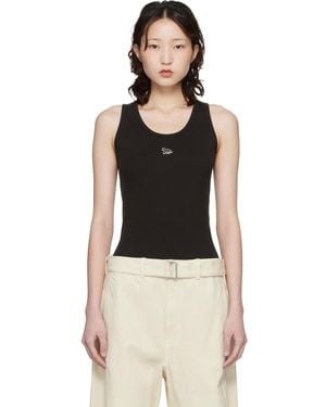 Maison Kitsuné Baby Fox Ribbed Tank Top - Black