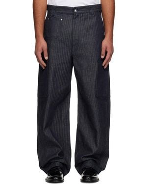 Givenchy Herringbone Denim Cargo Trousers - Blue