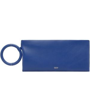 Tom Ford Burgundy Nappa Leather Aura Clutch - Black