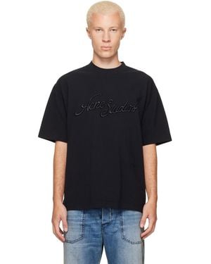 Acne Studios Piqué Logo T-Shirt - Black