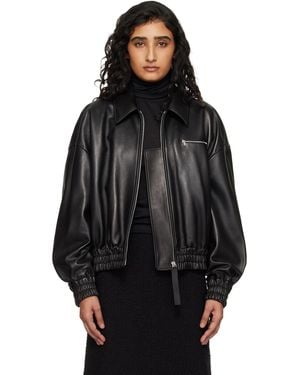 Jil Sander Blouson Leather Jacket - Black