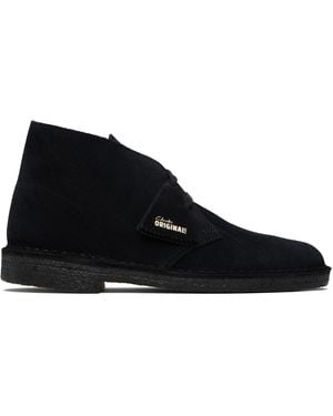 Clarks Chukkas Noirs En Suède