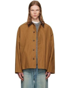 Song For The Mute Button Up 'Suede Moleskin' Coach Jacket - Brown